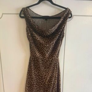 Elegant Backless Leopard Print Dress